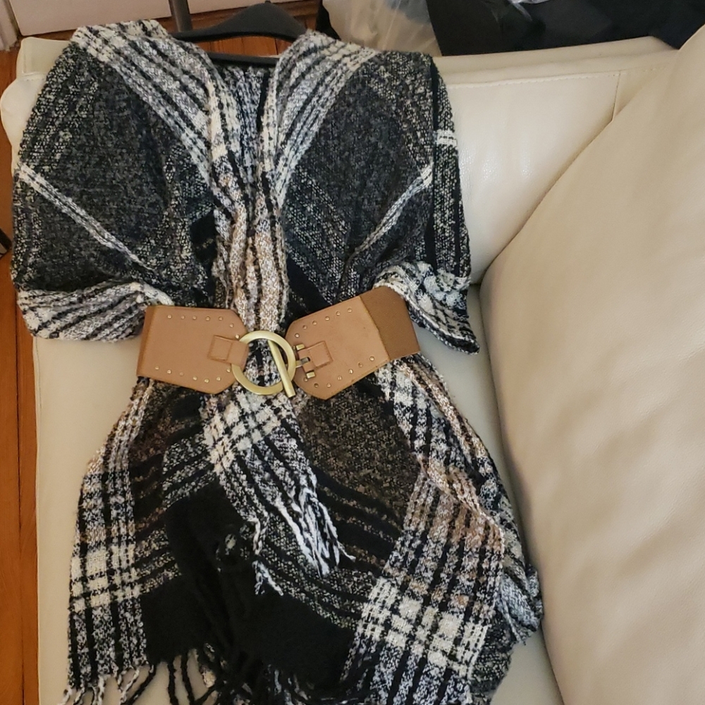 Multi-shades of black -- sweater shawl